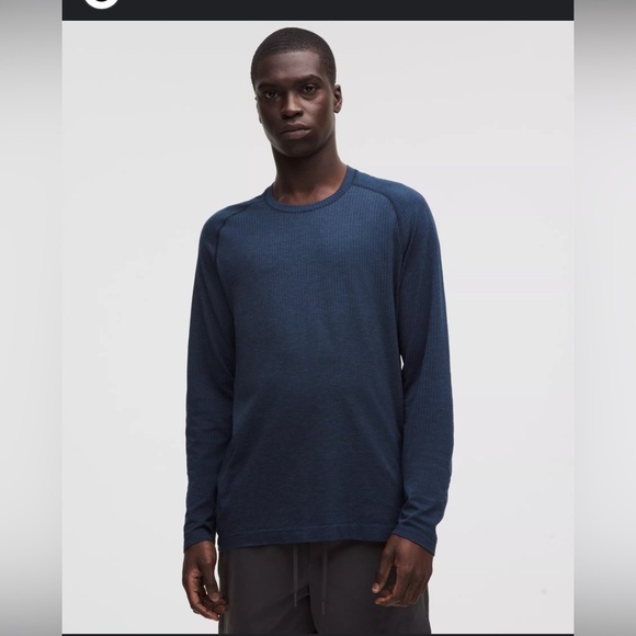 Lululemon Metal Vent Tech Long-Sleeve Shirt Navy Blue Size Large - Picture 1 of 5